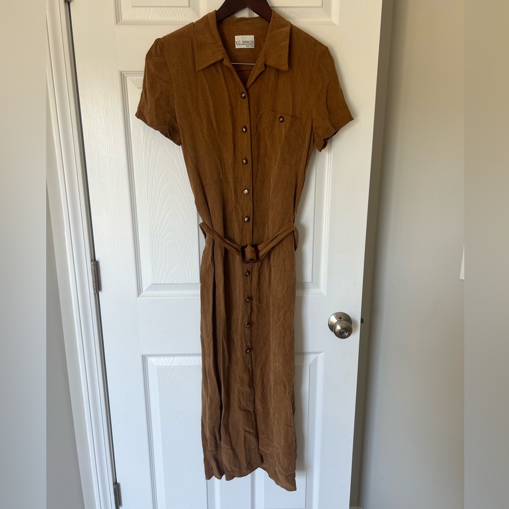 Vintage K.C. Spencer Short Sleeve Button Midi Dress Women’s